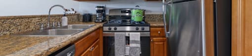 Kitchen at Woodland Trio Apartments, North Hollywood, 91601