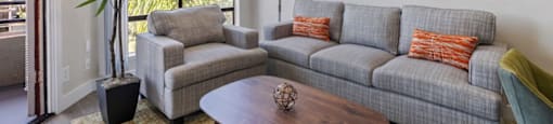 Livingroom at Woodland Trio Apartments, California