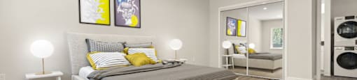 Bedroom With Closet at Woodland Trio Apartments, North Hollywood, CA