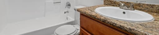 Bathroom With Bathtub at Woodland Trio Apartments, California