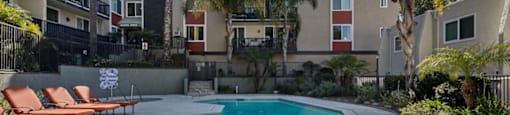 Pool Area at Parkway Plaza Apartments, California, 90230