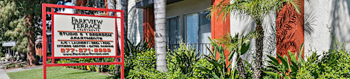 Property Signage at Parkview Terrace Apartments, California