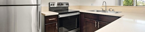 Fully Equipped Kitchen at Parkway Plaza Apartments, Culver City, CA