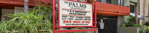 Monument Sign at Woodland Trio Apartments, North Hollywood, 91601