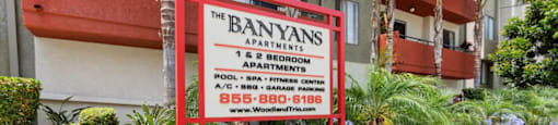 Monument Sign at Woodland Trio Apartments, North Hollywood