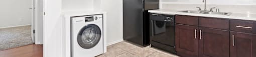 Washer and dryer combo at Parthenia Terrace Apartments
