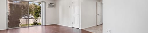 Woodlike flooring in Canoga Park apartment living room