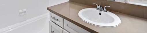 Upgraded bathroom at Krystal Terrace Apartments