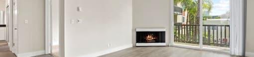 Living Room with Fireplace at Parkway Plaza Apartments, California, 90230
