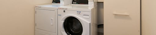 Apartments in Sherman Oaks for Rent- Laundry Room at Krystal Terrace Featuring Washer and Dryer