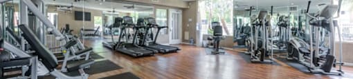 Fitness Center with treadmills, ellipticals, free weights, and more at The Reserve at Warner Center, California, 91367