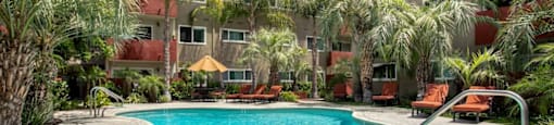 Sparkling Pool at Lombardi Apartments, California