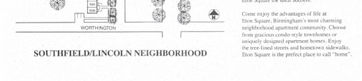 Eton Square Map 2 at Eton Square Apartments and Townhomes, Birmingham, Michigan