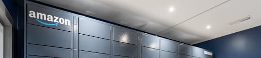parcel locker room with a hardwood floor at Nextloft Apartments, Bluffton