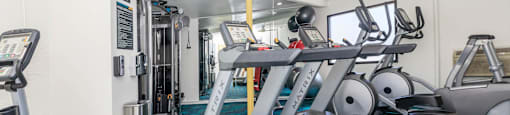 On-site apartment complex fitness center with at Ascent 1829 in East Phoenix