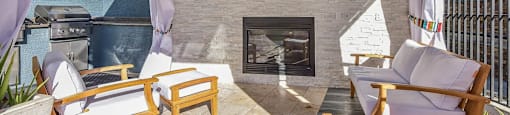 Apartment outdoor grilling and lounge area at Ascent North Scottsdale, Phoenix, AZ, 85054