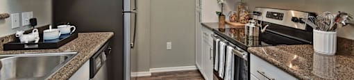 Apartment kitchen with granite countertops at Ascent North Scottsdale, Arizona, 85054