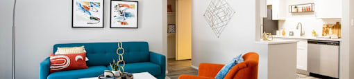 Renovated Living Room at Paseo 51, Glendale, Arizona