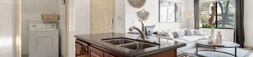Kitchen living room and laundry at Trails at San Tan in Gilbert AZ