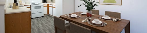 Dining Area 3 Bedroom Floorplan at Aspen Ridge Apartments in Albuquerque New Mexico