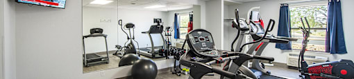 Fitness center at The Vistas Apartments