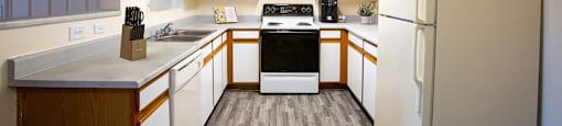 Kitchen 2 Bedroom Floorplan at Aspen Ridge Apartments in Albuquerque New Mexico