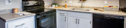 Kitchen at Sky Island Apartments