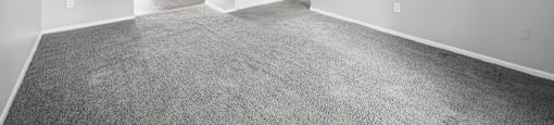 A large empty room with carpeted floor and white walls.