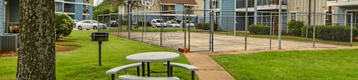 Outdoor Seating and Basketball Court