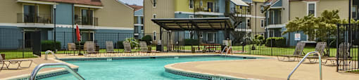 Sparkling community pool