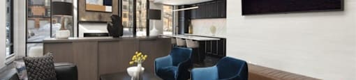 Lobby lounge with seating & entertainment 