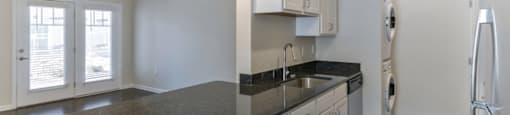 Ashland Farms Galley Style Kitchen with Ample Cabinet Storage and Separate Washer & Dryer Area