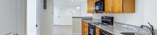 Kitchen with ample cabinet space