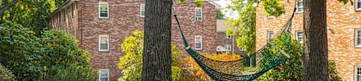 Building exterior with hammock