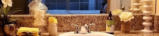 Renovated Bathrooms With Quartz Counters at Citrus Gardens Apartments, California