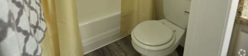 Large Soaking Tub With Tile Backslash at Citrus Gardens Apartments, Fontana, California