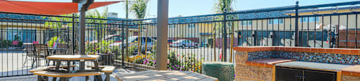Shaded Outdoor Courtyard Area at Dover Park Apartments, Fairfield
