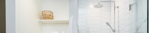 The Duncan modern bathroom fixtures with storage