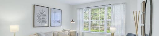2 BED - 1 BATH | Living Room at Town Walk at Hamden Hills, Hamden, CT, 06518