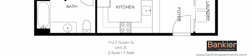 a floor plan of a 1 bedroom floor plan