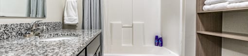 the preserve at ballantyne commons apartments bathroom with tub and shower