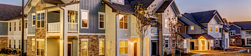 exterior building at dusk at Creekside at Providence, Tennessee
