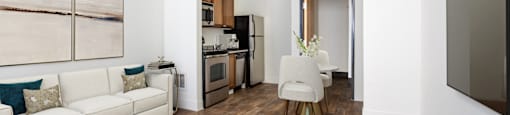 Philadelphia Floor Plan - Living Space and Kitchen