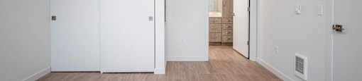 The Byway | #201 Large Primary Bedroom Closet and Bathroom