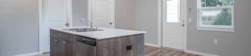 One Bedroom Kitchen and Living Room