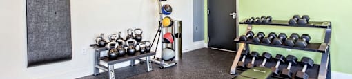 Fitness Center With Modern Equipment at Delo Apartments, Louisville, CO, Colorado, 80027