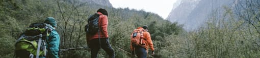 Hiking up a trail in the mountains at Delo Apartments, Louisville, 80027