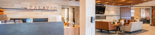 lobby of senior living community with renovations and natural lighting
