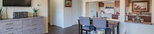 the preserve at ballantyne commons living room and dining area