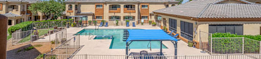 Drone Pool View at Sereno Townhomes, Glendale, 85302